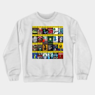 Broadway Zombie Theatre Programs Large Collage Crewneck Sweatshirt